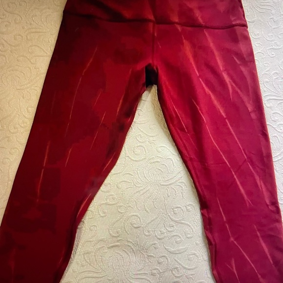 Lululemon Wunder Train High Rise Crop 23” Sz 18 Sun Bleached Washed Red Merlot - Picture 4 of 8